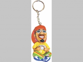 Rastaman - Rastafari  kľúčenka 3D vyrezávaná, materiál 100% polyresin